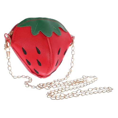 TOGEVAL Erdbeertasche Für Junge Mädchen Rote Umhängetasche Mit Kettengürtel Mädchen-umhängetasche Junge -obsttasche Schöne Umhängetasche von TOGEVAL