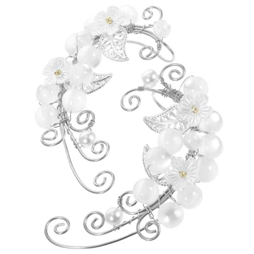 TOGEVAL Modische Ohrclips Damen Ohrmanschetten mit Perlen Blumen Design Nicht Piercing Ohrschmuck für Geburtstag Hochzeit Halloween und Alltag von TOGEVAL