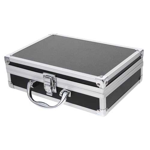 TOGEVAL Multifunktionaler Aluminium Werkzeuge Koffer Tragbare Aufbewahrungsbox Mit Verstärktem Griff Große Kapazität Schlagfest Für Instrumente Und Zubehör Schwarz von TOGEVAL
