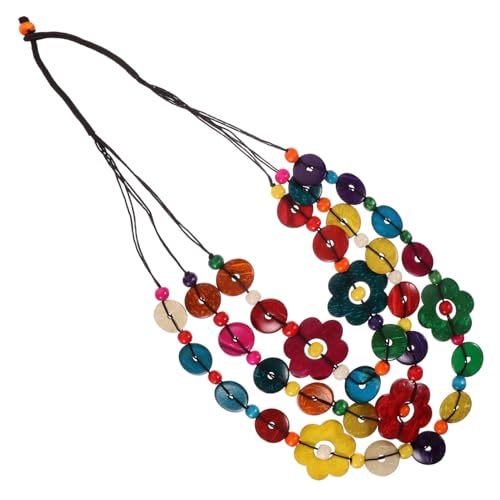 TOGEVAL Böhmische Mehrschichtige Halskette Aus Kokosnussschalen Für Damen Bunte Perlenkette Vintage Strand Schmuck Geschenkidee Für Frauen Alltag Und Partys von TOGEVAL