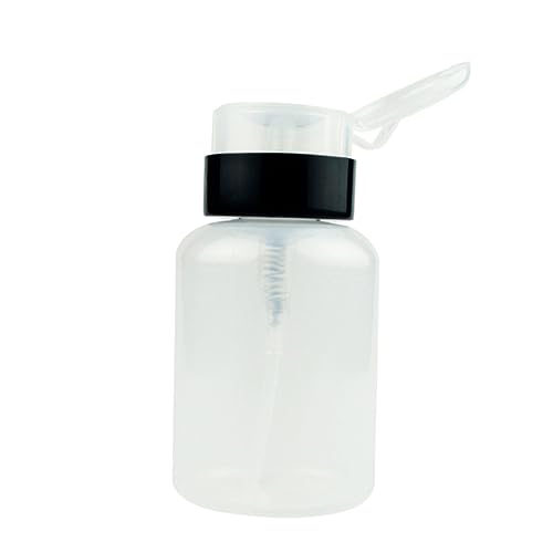 TOGEVAL Nagellackentferner Pumpflasche aus Kunststoff mit Druckpumpe und Sicherem Verschluss Wiederbefüllbarer Push Down Spender für Nagellackentferner und Make Up Entferner Reisen von TOGEVAL