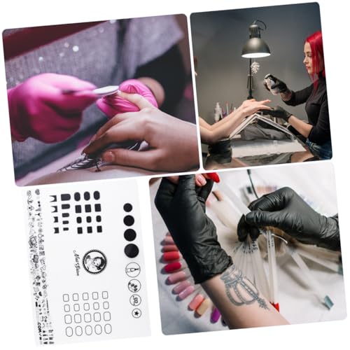 TOGEVAL Nail Art Silikonmatte Stempelmatte Nageldesign Matte Nail Sticker Guide mit Flexibel Wiederverwendbar für Maniküre Übung und Nagelstempel Muster A von TOGEVAL