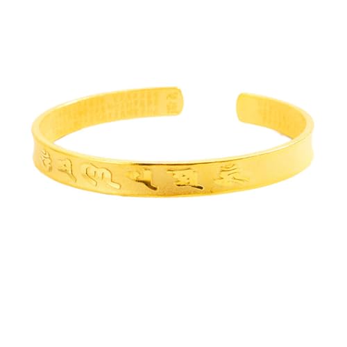 TOGEVAL Offenes Kupferarmband Damen Kreatives Armband Handgelenk Schmuck Verstellbarer Goldener Look Langlebig Elegant Für Alltag und Festtage von TOGEVAL