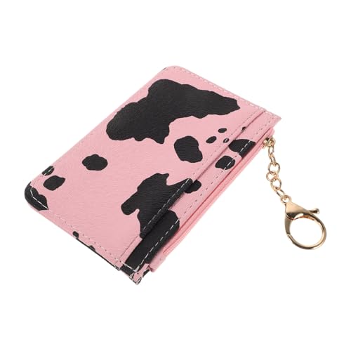 TOGEVAL PU Damen Geldbörse mit Kuhmuster Kleines Portemonnaie mit Reißverschluss Schlüsselanhänger Kompakter Kartenhalter Langlebig und Modisch für Alltag und Reisen von TOGEVAL