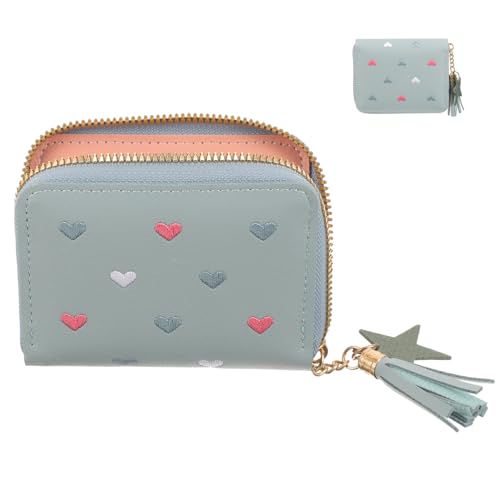 TOGEVAL Pu Geldbörse Für Damen Kleine Handtasche Mit Reißverschluss Und Quaste Für Münzen Und Karten Tragbar Für Und Alltag von TOGEVAL