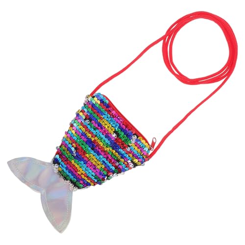 TOGEVAL Pailletten Meerjungfrau Münzbörse Kleine Crossbody Geldbörse Polyester Strapazierfähig Bunte Glitzer Geldbeutel Für Mädchen Geburtstag Party Geschenk von TOGEVAL