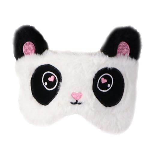 TOGEVAL Panda Schlafmaske Flauschig Lichtundurchlässig Verstellbar Bequeme Augenbinde für Damen Mädchen für Erholsamen Schlaf und Reisen von TOGEVAL