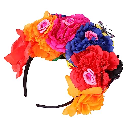 TOGEVAL Peony Haarband mit Schmetterlingen Farbenfrohes Haarschmuck für Damen für Halloween und Partykostüme Leichtes und Modisches Accessoire für Fotoshootings und Feiern von TOGEVAL
