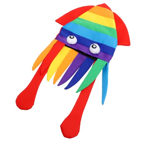 TOGEVAL Performance-Hut-Requisite bunter hut tiermütze krakenmütze Kinder Karikatur Hut party dekoration Cartoon-Tier-Hut Mützen Oktopus- Cartoon-Hut-Requisite Oktopus-Hut Stoff von TOGEVAL