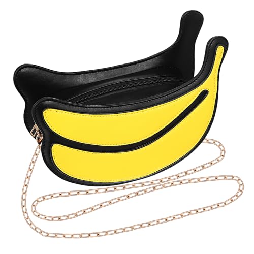 TOGEVAL Personalisierte Lustige Bananentasche Telefon Brieftasche Süße Kleine Taschen Damen-handytasche Süße Taschen Wechseltasche Banane Handtasche Outdoor-handytasche Pu-leder Yellow von TOGEVAL