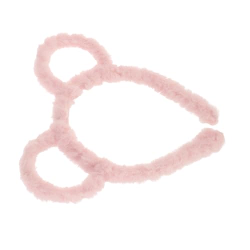 TOGEVAL Plüsch Bärenohren Stirnband Kuscheliges Tierhaarband Party Kopfbedeckung Süßes Accessoire für Cosplay und Mottoparty Teenager Mädchen Rosa von TOGEVAL