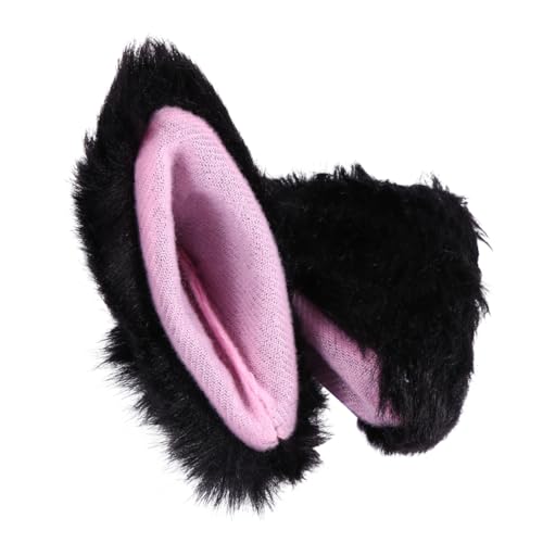 TOGEVAL Plüsch Katzenohren Haarclip Leichter Haarschmuck Mädchen Cosplay Party Zubehör Schwarz Rosa Niedlich Robust Angenehm zu Tragen von TOGEVAL