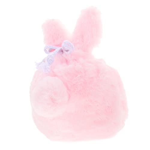 TOGEVAL Plüsch Kosmetiktasche Mit Kordelzug Cartoon Hase Reise Make-up Beutel Für Damen Leicht Und Praktisch Für Unterwegs Oder Zuhause von TOGEVAL