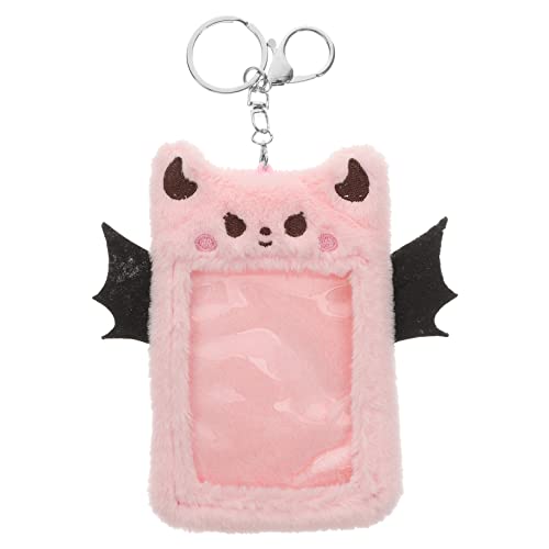 TOGEVAL Postkartenhalter Aus Plüsch Buskartenhalter Ausweishalter Schlüsselanhänger Kartenhülle Dämon Multifunktionaler Schlüsselanhänger für Büroangestellte von TOGEVAL