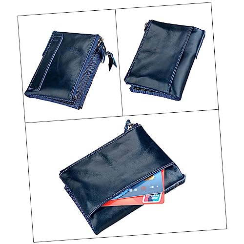 TOGEVAL 1stück Geldbörse Zipper Geldbeutel Für -blockierend Multifunktional Kurze Form Blau Für Karten Und Bargeld Und Praktisch von TOGEVAL