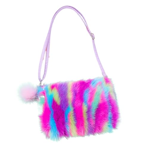 TOGEVAL Plüsch-umhängetasche Für Mädchen Tragbare Geldbörse Outdoor-Tasche Für Kleine Spielsachen Schlüssel Bargeld Karten Geeignet Für Partys Und Einkaufen von TOGEVAL