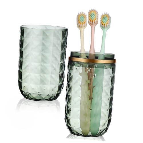 TOGEVAL Reise Zahnbürstenhalter Becher Tragbarer Zahnpasta Behälter Wiederverwendbarer Zahnbürstenhalter Kompakt Leicht Für Reisen Camping Geschäftsreisen Badezimmer Organizer von TOGEVAL