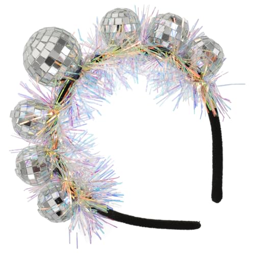 TOGEVAL Retro-regenbogen-stirnband Party Dekoratives Stirnband Discokugel-haarschmuck Stirnband Für Cosplay Disco-kugel-stirnband Partydekoration Disco-lametta-stirnband Plastik von TOGEVAL
