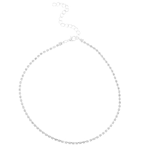 TOGEVAL Rhinestone Halskette für Damen Clavicle Chain mit Funkelnden Strasssteinen Schmuckstück für Besondere Anlässe und Alltag Geschenkidee für Frauen von TOGEVAL