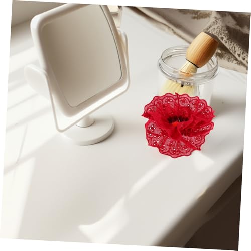 TOGEVAL Rote Spitzen haargummis Doppel lagen Elastische Haarkordeln mit Starker Fixierung für Damen Mädchen Vielseitig als Pferdeschwanzhalter und Eleganter Haarschmuck für Alltag und von TOGEVAL