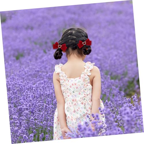 TOGEVAL Rotes Samt Haarschleifen Alligator Clips Elegante Haarschmuck für Mädchen Festliche Anlässe Alltag Bühne Weihnachten Geburtstag Hochzeit von TOGEVAL