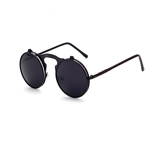 TOGEVAL Unisex Retro Sonnenbrille Herren Runde Metallrahmen Polarisierte Sonnenbrille von TOGEVAL