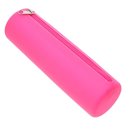 TOGEVAL Runder Silikon Kosmetiktasche mit Reißverschluss Tragbare Makeup Bürstentasche Kosmetik Organizer für Rosa von TOGEVAL