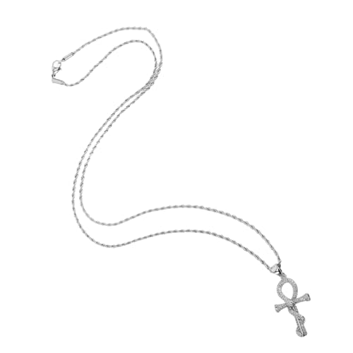TOGEVAL Schlangenanhänger Halskette Unisex mit Kreuz und Zirkonia Polierte Herren Kette Vielseitig Tragbar zum Modisches Schmuckstück für Männer und Frauen von TOGEVAL