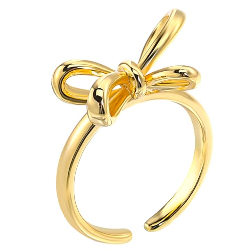 TOGEVAL Verstellbarer Kupferring Für Damen Mit Schleifen-design Eleganter Ring Für Versprechen Und Anlässe Vielseitig Und Anpassungsfähig Für Jeden Finger von TOGEVAL
