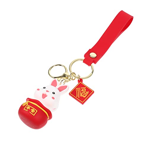 TOGEVAL Zarter Hasen-Schlüsselanhänger Jahres-Kaninchen-Schlüsselanhänger tragbarer Taschenanhänger Neujahrs-Schlüsselanhänger von TOGEVAL