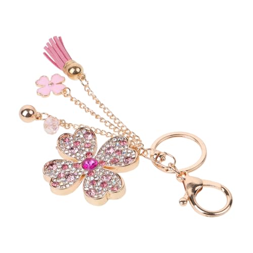 TOGEVAL Schlüsselanhänger Mit Glückskleeblatt Strass-Charm-Kette Modischer Schlüsselanhänger Für Damen Und Herren von TOGEVAL