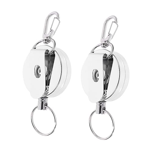 TOGEVAL Einziehbares Schlüsselband Aus Edelstahl Robuster Ausweishalter Praktisch Für Den Alltag Und Die Arbeit von TOGEVAL