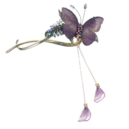 TOGEVAL Schmetterling Haarclip mit Quaste Leichter Haarklammer für Dünnes und Dickes Haar Rutschfester Haarspangen bun halter Eleganter Haarschmuck für Damen und Mädchen von TOGEVAL