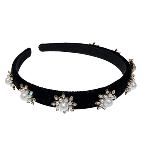 TOGEVAL Schwarzes Schneeflocken Haarband Damen Winter Kopfschmuck Party Chic Langlebig Modisch Festliche Dekoration Weihnachten von TOGEVAL