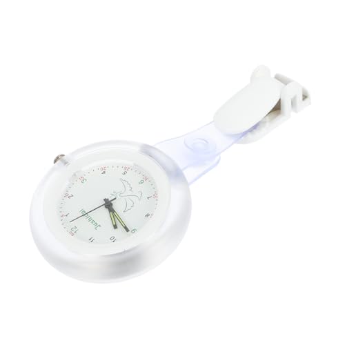 TOGEVAL Schwesterntisch Brustuhr Hängende Uhr Ansteckuhr Taschenuhr Quarz-hängeuhr Uhren Für Krankenschwestern Damenuhr Clip-Uhr Spiegel Aus Quarzglas Weiß von TOGEVAL