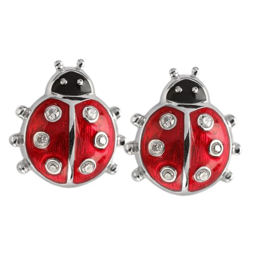 TOGEVAL Silber Ohrstecker Damen Kleine Marienkäfer Ohrringe Leicht Komfortabel Modisch Für Alltag Und Party von TOGEVAL
