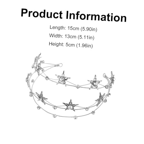 TOGEVAL Silberne Braut Tiara mit Fünfzackigen Sternen Funkelnder Strass Haarschmuck für Hochzeit Verlobung und Festliche Anlässe Stirnband für Damen Auffälliges Bridal Headpiece von TOGEVAL