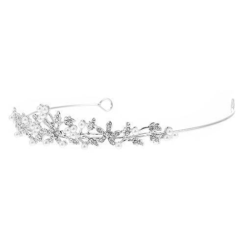 TOGEVAL Silbernes Braut Haarschmuck Stirnband mit Funkelnden Kristallen Damen Haarband für Hochzeit Party Abschlussball und Festliche Anlässe Modischer Brautschmuck von TOGEVAL
