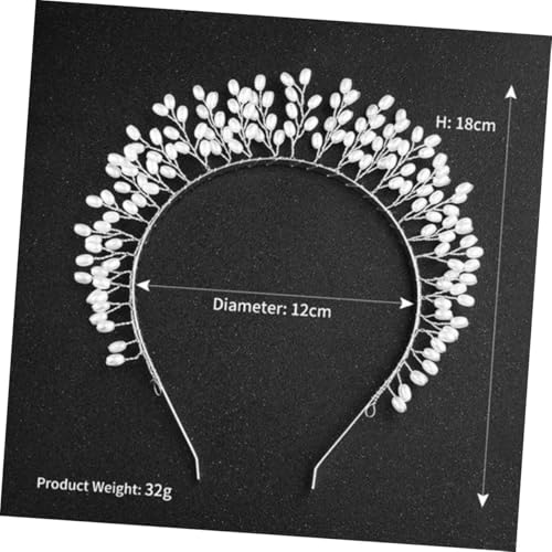 TOGEVAL Silbernes Perlen haarband mit Kunstvoller Kronenform Leichtes Brautschmuck haarreif für Damen Auffälliges Accessoire für Partys Fotoshootings und Festliche Anlässe von TOGEVAL