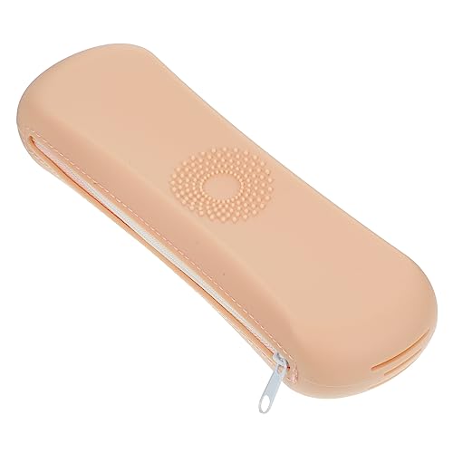 TOGEVAL Silikon Make Up Pinsel Organizer Tasche mit Reißverschluss Ergonomischer Reise Kosmetiktasche Leichter Staubdichter Make Up Pinselhalter Kompakt für Damen Unterwegs Vielseitiger von TOGEVAL