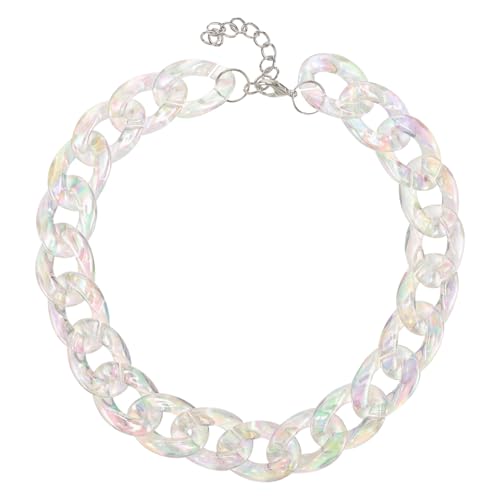 TOGEVAL Modische Gliederkette Für Damen Schmuck Übertriebene Statement-halskette Kunstharz Kunststoff Verstellbare Länge von TOGEVAL