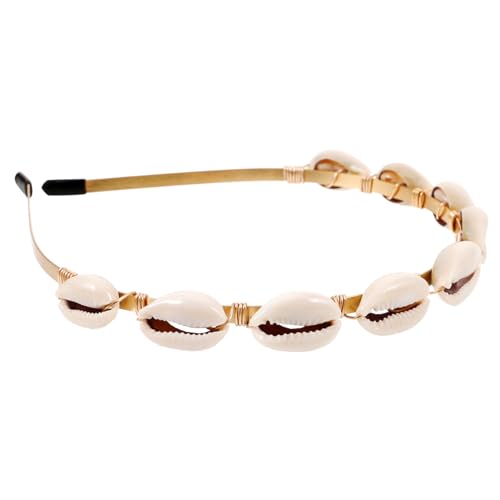 TOGEVAL Stirnband Für Damen Muschelstirnbänder Kopfschmuck Haarband Stirnbänder Haarteil Für Braut Hochzeit Teenager Mädchen Schmuck Modisch Strandparty von TOGEVAL