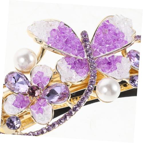 TOGEVAL Strass Haarspange Schmetterling mit Vintage Design Großer Glitzer Ponytail Halter für Damen Leichter Haarclip mit Zuverlässigem Federverschluss für Festliche Anlässe von TOGEVAL
