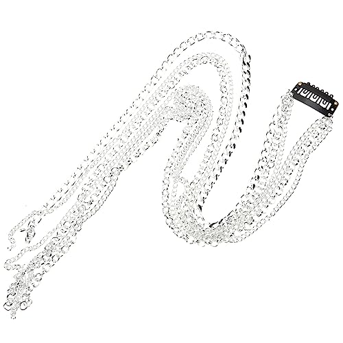 TOGEVAL Strassbesetzte Silberne Quasten Haarkette mit Clip Modischer Kopfschmuck für Frauen und Mädchen Fester Sitz ziehfrei Eleganter Haar Party Schmuck von TOGEVAL