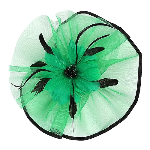 TOGEVAL Tea Party Fascinator Mit Federn Und Netz Für Frauen Extravaganter Haarschmuck Für Hochzeiten Partys Und Besondere Anlässe Elegante Haarbanddekoration Mit Schwarzem Rand von TOGEVAL