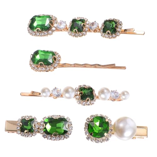 TOGEVAL Teiliges Haarklammern für Mädchen Grüne Perlen Haarschmuck Strass Haarspangen Vielseitig Einsetzbar für Partys und Besondere Anlässe Modisches Accessoire von TOGEVAL