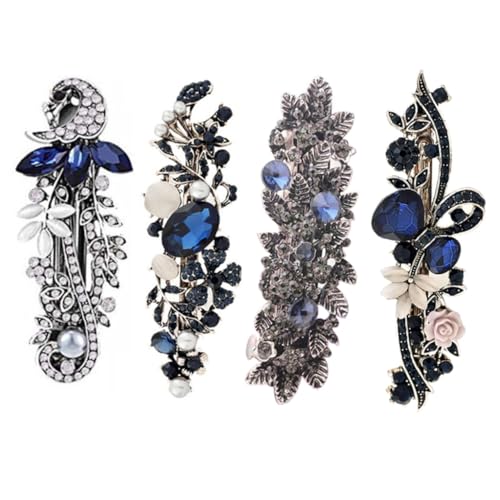 TOGEVAL Teiliges Vintage Haarklammern Retro Frühlings Haarspangen mit Strassblumen Haarschmuck Clips für Damen Geeignet für Partys Hochzeit und Alltag von TOGEVAL