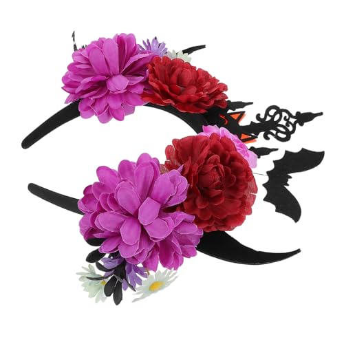TOGEVAL Teufelsohren Haarreif Mit Fledermaus-design Halloween-stirnband Für Frauen Und Mädchen Cosplay-kopfbedeckung Gruseliges Party-accessoire von TOGEVAL