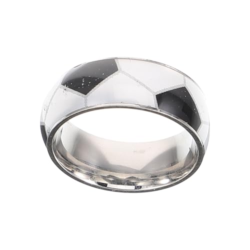 TOGEVAL Titan Edelstahl Fußball Motiv Ring Herren Statement Schmuck Accessoire Kreatives Design Alltag Party Geschenk von TOGEVAL