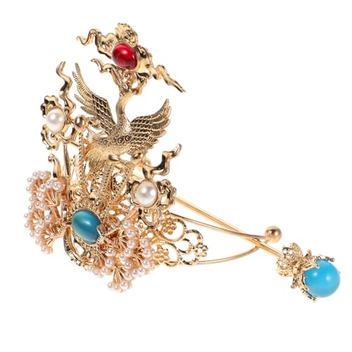 TOGEVAL Traditionelle Chinesische Hanfu Haarkrone mit Perlen und Haarschmuck für Herren Cosplay Bühnenaufführungen und Langlebiges Zubehör Vielseitig Einsetzbar von TOGEVAL